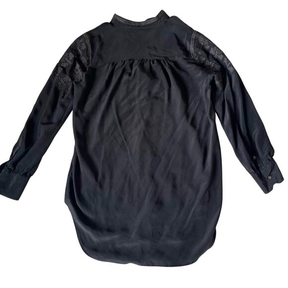 Madewell Black Silk Ballad Embroidered Tunic Small - Picture 10 of 12